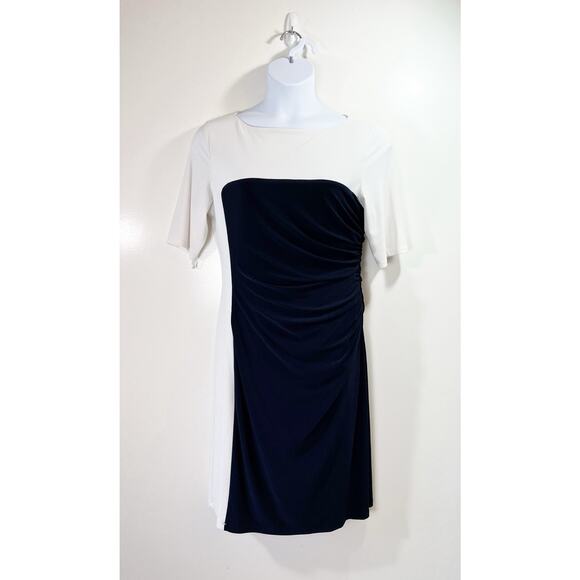 Lauren Ralph Lauren Womens Dress Sz XL 16 Ruched Minimalist Understated Heritage - Picture 1 of 9